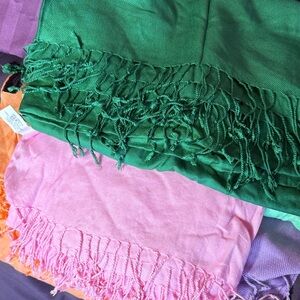 Bloomingdale's Green and Pink Scarves
